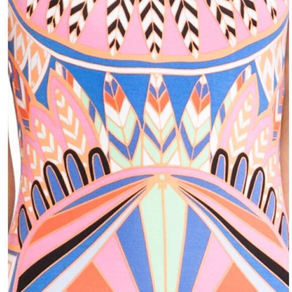 NWT Mara Hoffman Long Maxi Dress Boho Aztec Feather Sexy Jersey Bodycon Fitted - Picture 4 of 5